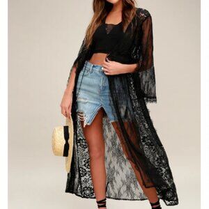 Chelsea Black Lace Robe